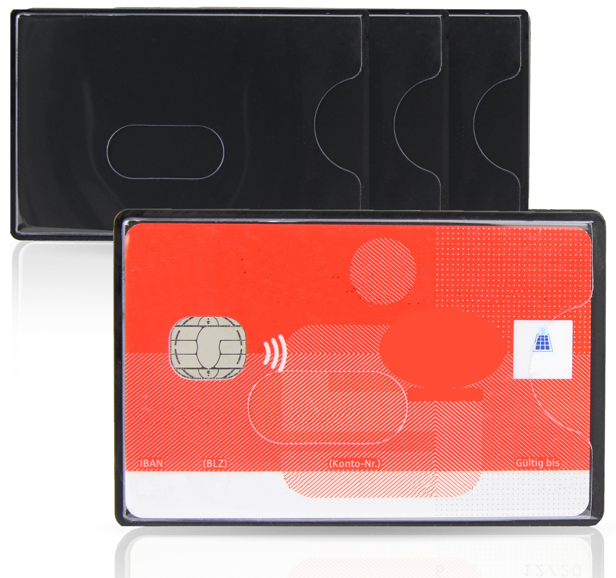 Kreditkarte Loch Ausschnitt 6 Stück EC Karten NFC Blocker Schutzhülle Stabiler Kunststoff valonic TÜV geprüfte RFID Kreditkartenhülle Kartenhülle transparent und trotzdem abgeschirmt 