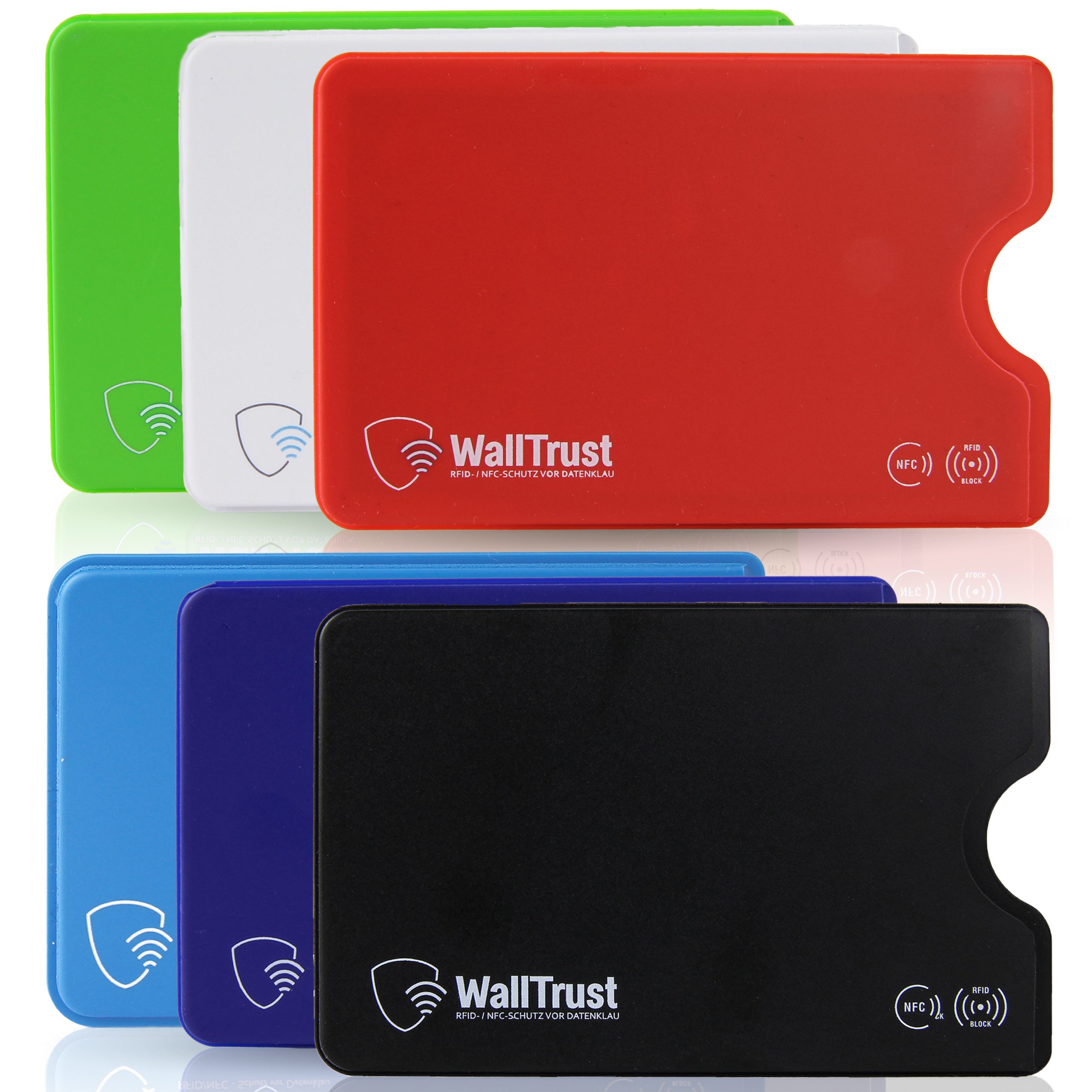 WallTrust RFID NFC Funda Protectora para Tarjetas de crédito Parte Frontal Transparente Set de 3 Unidades 